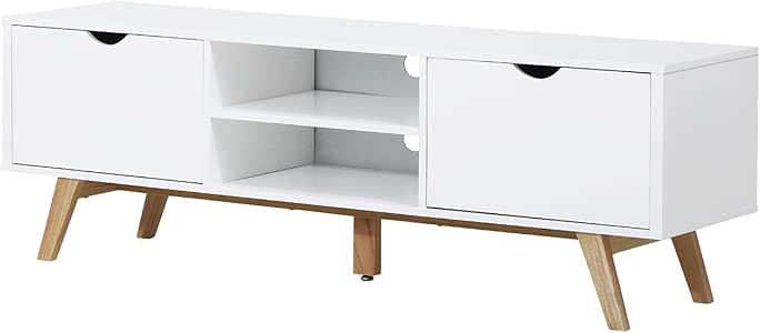 HOMCOM Mueble de almacenamiento para TV con patas de madera con