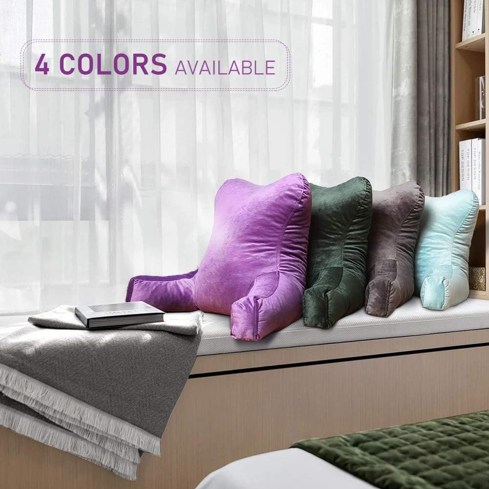 mittaGonG Slim Waist Backrest Reading Pillow with Arms Back Pillows for Sitting in Bed Removable Cover Suited for Ladies: Home & Kitchen