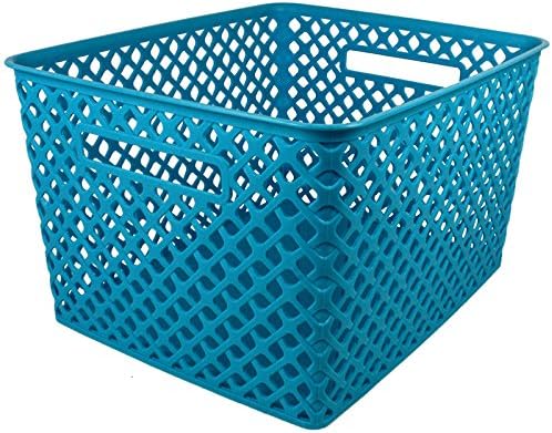 ROMANOFF PRODUCTS ROM74208, Turquoise Woven Basket, Large