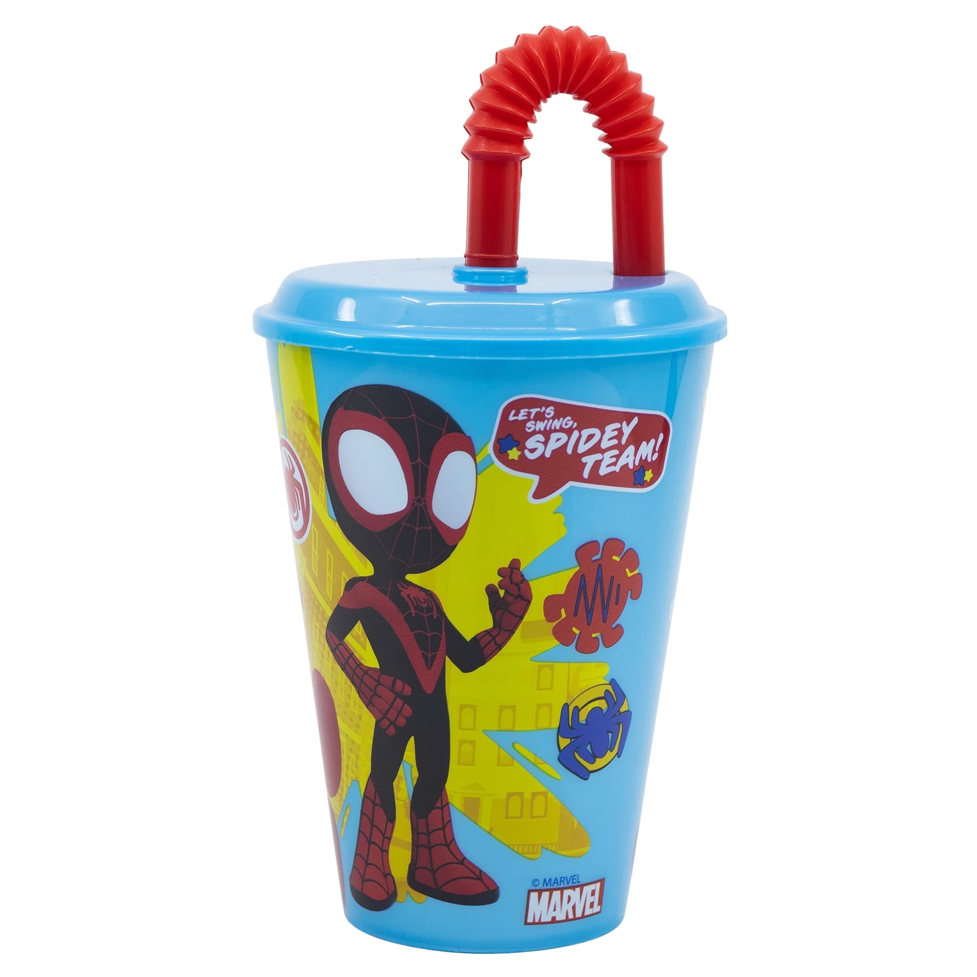 Spidey & Friends 14.5 oz Reusable Kids Tumbler with Lid and Straw