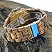 BEWELL Handmade Wood Quartz Analog Watch 100% Natural Wooden Wristwatch with Date (A style zebra wood)