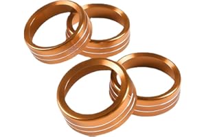 AuTK Aluminum Alloy AC Knob Covers Kit for Toyota Tacoma 2016-2023 (4pcs Orange) - HVAC Control Button Covers, Metal Air Conditioner Dial Covers, Durable Interior Upgrade Accessories