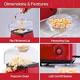 Global Gizmos Hot Air Popcorn Maker 1200W Red 4 Bags Included view 9