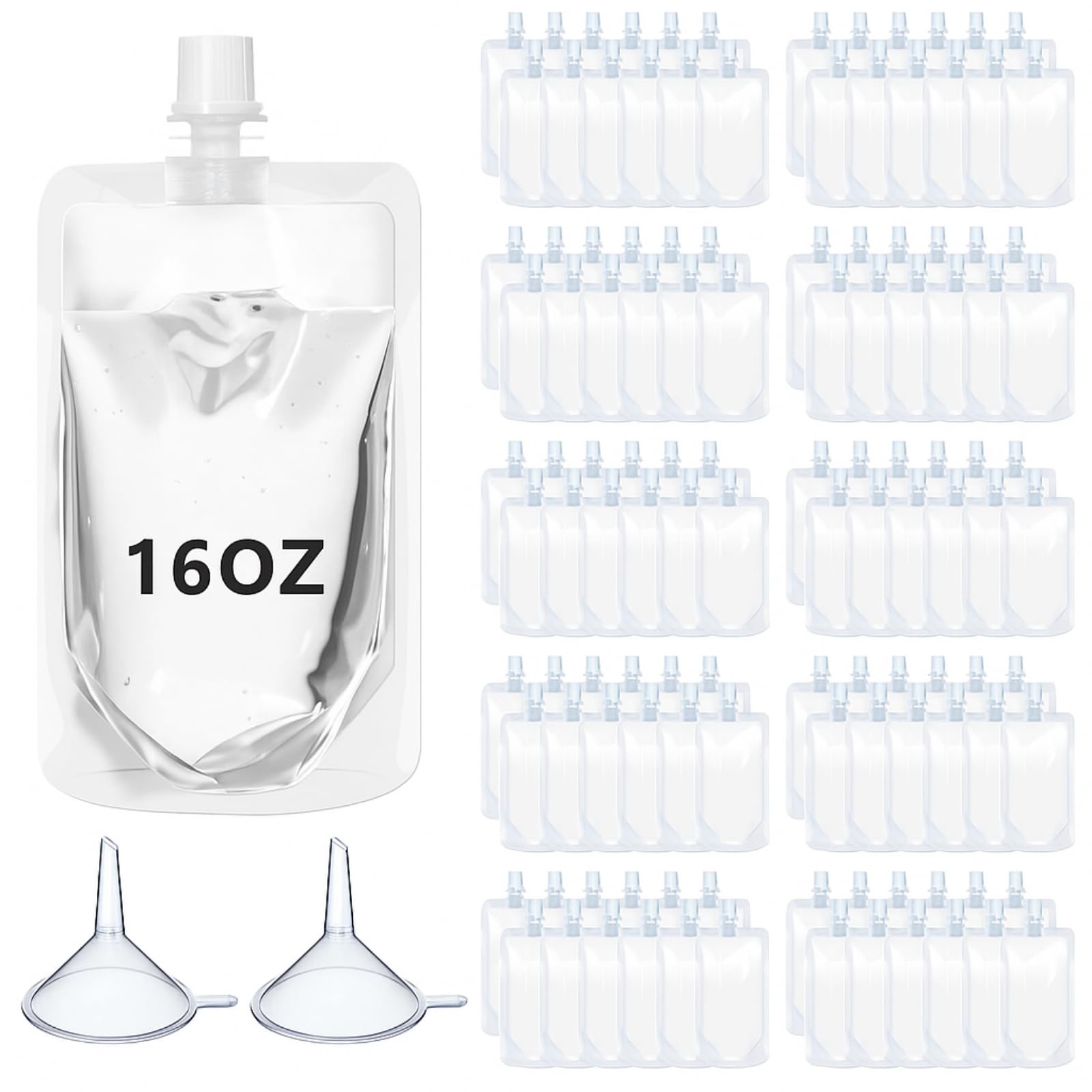 Photo 1 of *Missing Parts*
Seeloowy 100 Pcs Plastic Flasks Disposable Drink Pouches Clear Juice Bags Salsa Leakproof Squeeze Pouches for Travel (16 oz)