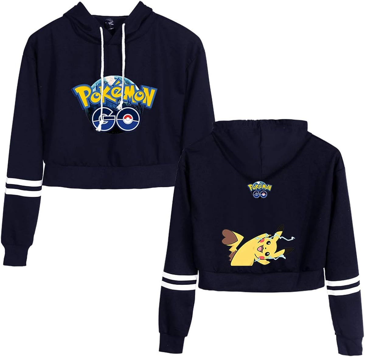 pikachu crop top hoodie