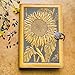 Oberon Design Genuine Leather Refillable Journal Cover with a Hardbound Blank Insert, 6x9 Inches, A5 Leather Notebook Cover Sunflower, Marigold with a Pewter Button, Made in the USA