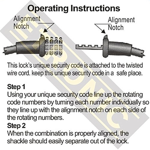 ETRONIC Security Multi-Purpose Self Coiling Cable Lock M4, 4-Feet x 5/16-Inch - Black - Thumbnail 5