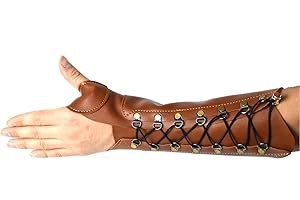 Windfulogo PU Leather Archery Arm Guard Hand Protector Brace Longbow Hunting Shooting