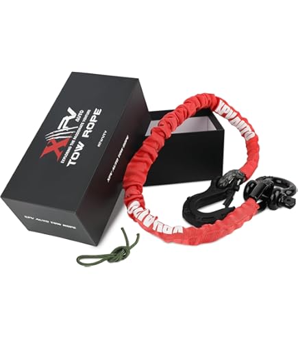 2.5FT UTV ATV Recovery Strap 19400LBS With Winch Hook And D-Ring Shackle, Syn
