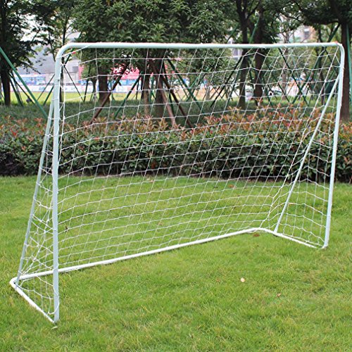 KLB Sport 7' x 5' Steel 3 in 1 Soccer Goal Targets with Rebounder Training Net and Carry Bag (Black Target)