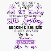 Lupus Warrior She is Me Support Lupus Gifts Sticker Vinyl Decal Car Laptop Wall Window Bumper Sticker 5"