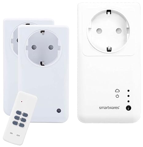 Smartwares Smarthome WLAN Funkzentrale + 2x Steckdosen (Alexa kompatibel), erweiterbar/Steuerung via App iOS & Android, SH5-S