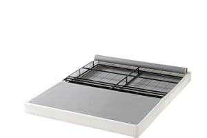 ZINUS 4 Inch Box Spring with Cover, No Assembly Mattress Foundation, Sturdy Metal Structure, Queen, White