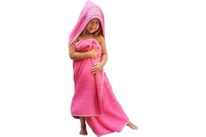 ULTRA-HOMES Princess Baby Bath Towel [Pink] Hooded Toddler Towels For Girls Up to 10 Years - Oversized Baby Towel With Super Absorbent 100% Cotton - Soft and Cozy Beach Towel - Full Coverage Kids Bath Towels
