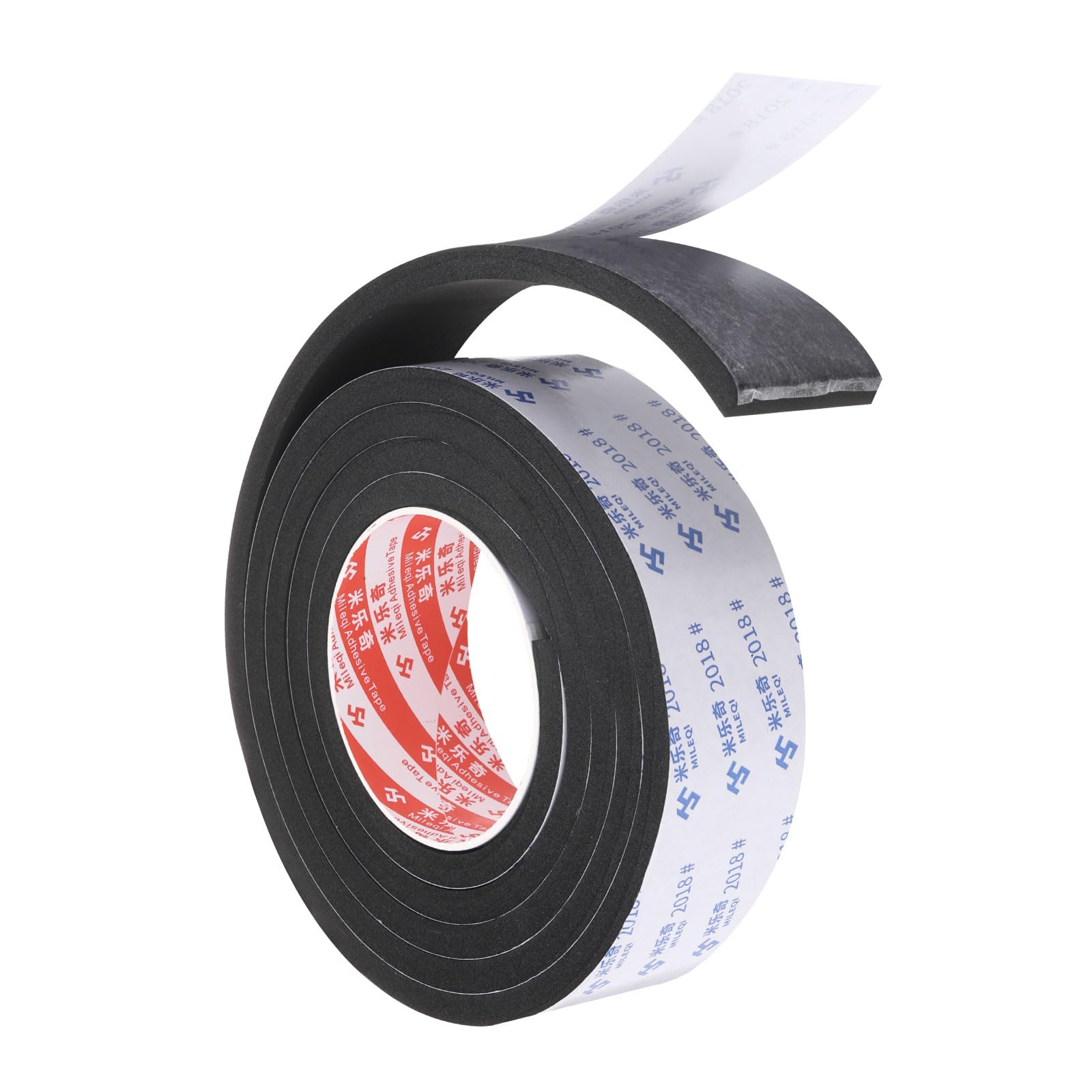 PATIKIL 2m/6.6ft Sealing Foam Tape, 4.5cm Wide 8mm Thick Single Sided Weather Stripping Door Seal Strip for Window Door Insulation, Black