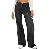HDLTE Women Wide Leg Jeans High Waist Baggy Jean Loose Boyfriend Jeans Denim Pants Y2K