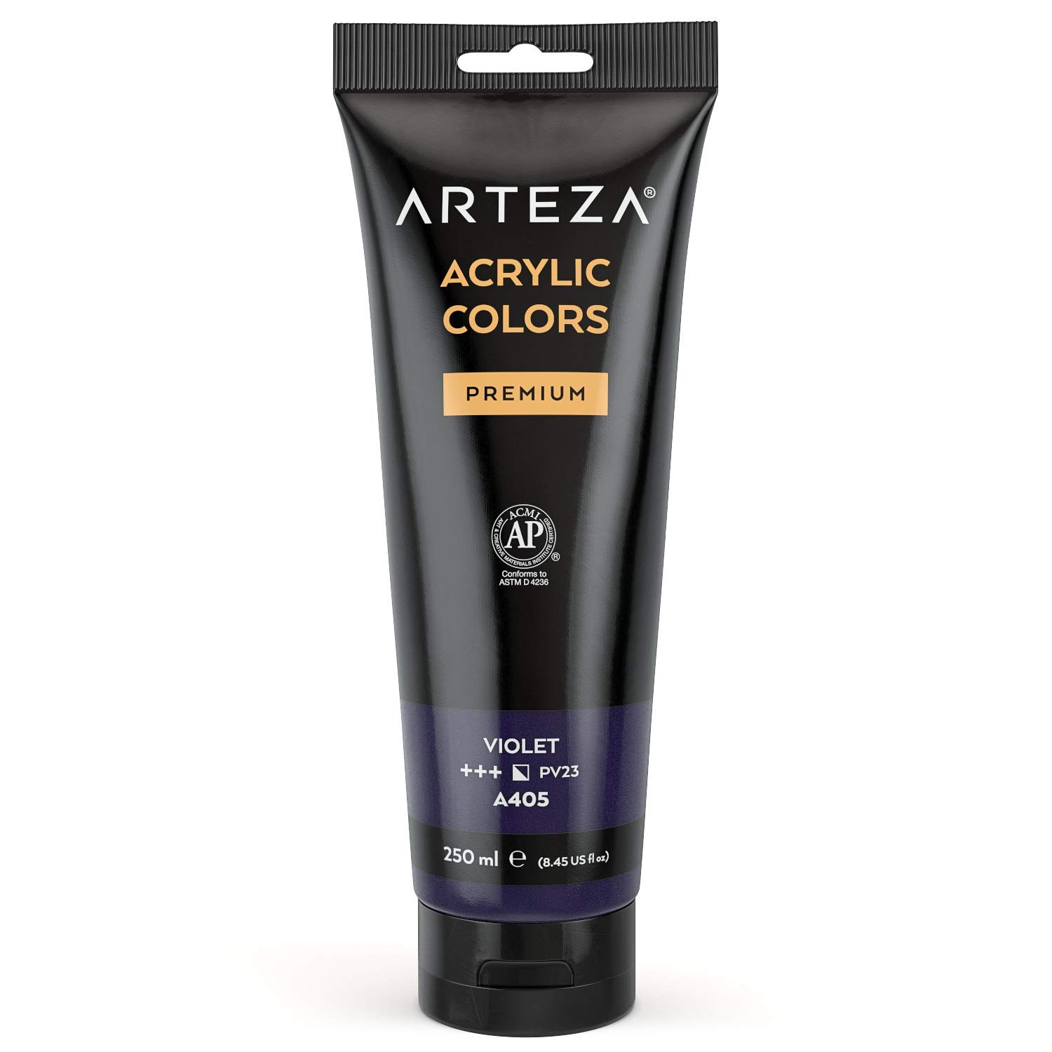 ARTEZA Premium Acrylic Paint, Violet A405, 250 ml Tube, Rich Pigment, Non-Fading, Non-Toxic Paint for Artists & Hobby Painters, Art Supplies for Canvas Painting