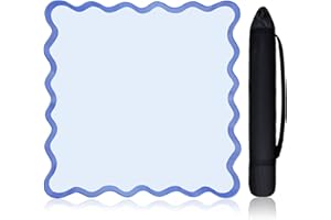 VioraWhite Scalloped Mahjong Mat Set 31.5" x 31.5" Cute Aesthetic Anti Slip Noise Reduction Games Table Cover Mahjong Accessories Gifts Domino & Tile Game Table Mat(Blue)