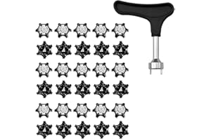 Dapuly Non-Slip Golf Shoes Spikes, 30 Pieces Golf Shoes Spikes Pins Replacement Soft Quick Twist Studs with Golf Spike Key fo