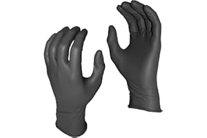 Watson Gloves Grease Monkey 5555PF Biodegradable Nitrile 8 MIL Disposable Gloves, Black, XL, 50/Box
