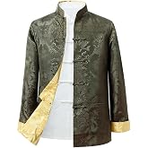 Tang Suit Men Hanfu Chinese Traditional Clothes Long Sleeve Top, Can be Worn on Both Sides