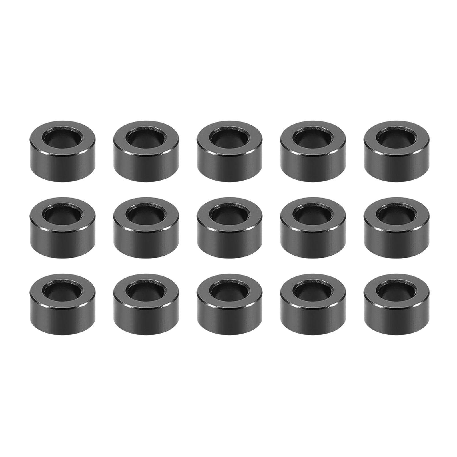 YOKIVE 15 Pcs Standoff Spacer, Aluminum Round Straight Spacer | Prevent Joint Deformation, Great for Robot, Drone (Black, 3.1x6x3mm)