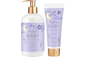 SHEAMOISTURE Shea Moisture Baby Care Set – Relaxing Nighttime Shampoo & Bath Milk + Nighttime Body Cream for Delicate Skin, Manuka Honey & Lavender (2 Piece Set)