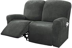 NORTHERN BROTHERS Recliner Chair Covers, Stretchy Recliner Couch Covers, Lazy Boy Velvet Chair Covers, Sofa Cover (Dark Grey, loveseat)