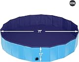 Yaheetech Foldable Pet Pool 180x30cm PVC Portable Outdoor Indoor Blue view 3