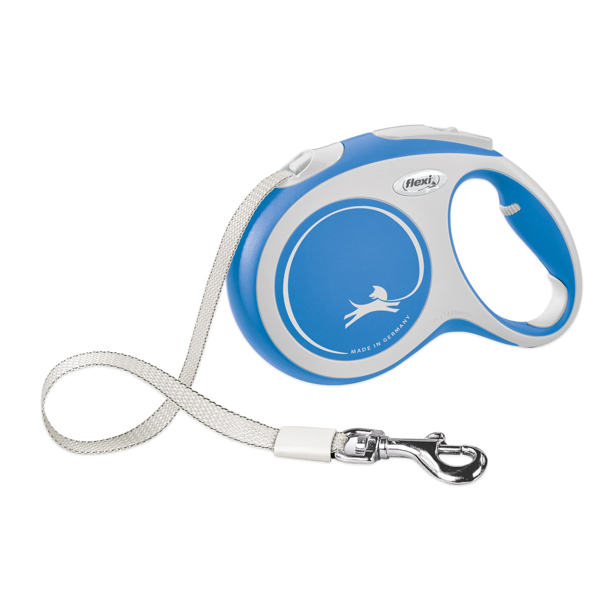 FLEXI New Comfort Retractable Dog Leash (Tape), Ergonomic, Durable and Tangle Free Pet Walking Leash for Dogs Up to 132 lbs, 16 ft, Large, Blue/Pastel