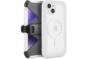 CASE-MATE Pelican Voyager Series - iPhone 14 Plus Case 6.7" [Compatible with MagSafe] [Anti-Yellow] Magnetic Charging Phone Case with Belt Clip Holster Kickstand [18ft Military Grade Drop Protection] - Clear
