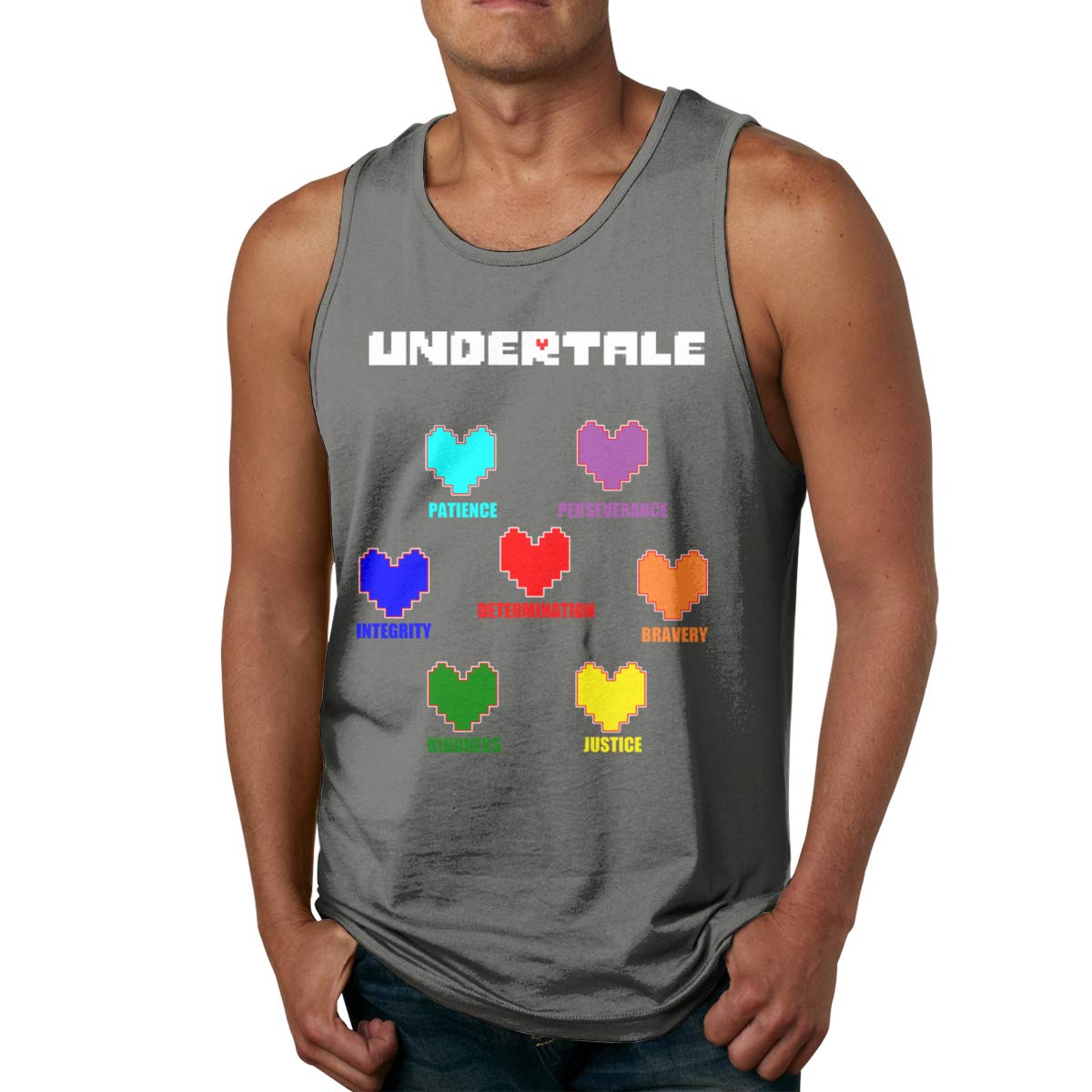 Undertale Heart Workout Muscle Bodybuilding Sleeveless T Shirt