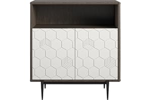 CosmoLiving by Cosmopolitan Olivia Storage Cabinet, Gray Oak