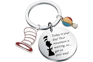 BLEOUK DR Inspirational Keychain Seuss Teacher Thank You Gift Motivational Quote Gift