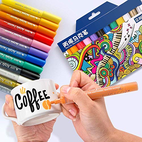 4 Acrylic+Paint+Markers+Set+Permanent