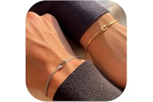 CUEZIY Bracelets for Women Matching Bracelets for Couples Love Knot Bracelet Dainty Snake Chain Forever Infinity Bracelet Adjustable Friendship Bracelet Jewelry Gifts for Women