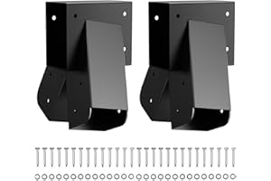 Magacyo Swing Set Brackets, Heavy Duty Swingset Hardware Set with Mounting Accessories 4x4 A Frame Swing Kit Bracket DIY for Playground Outdoor Black 2PCS