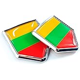Newperlite Lithuania Flag Decal Sticker Car Emblem Lithuanian Flag Car Decoration Accessories Chrome Shield for Truck Vehicles Cars, 2 Pack