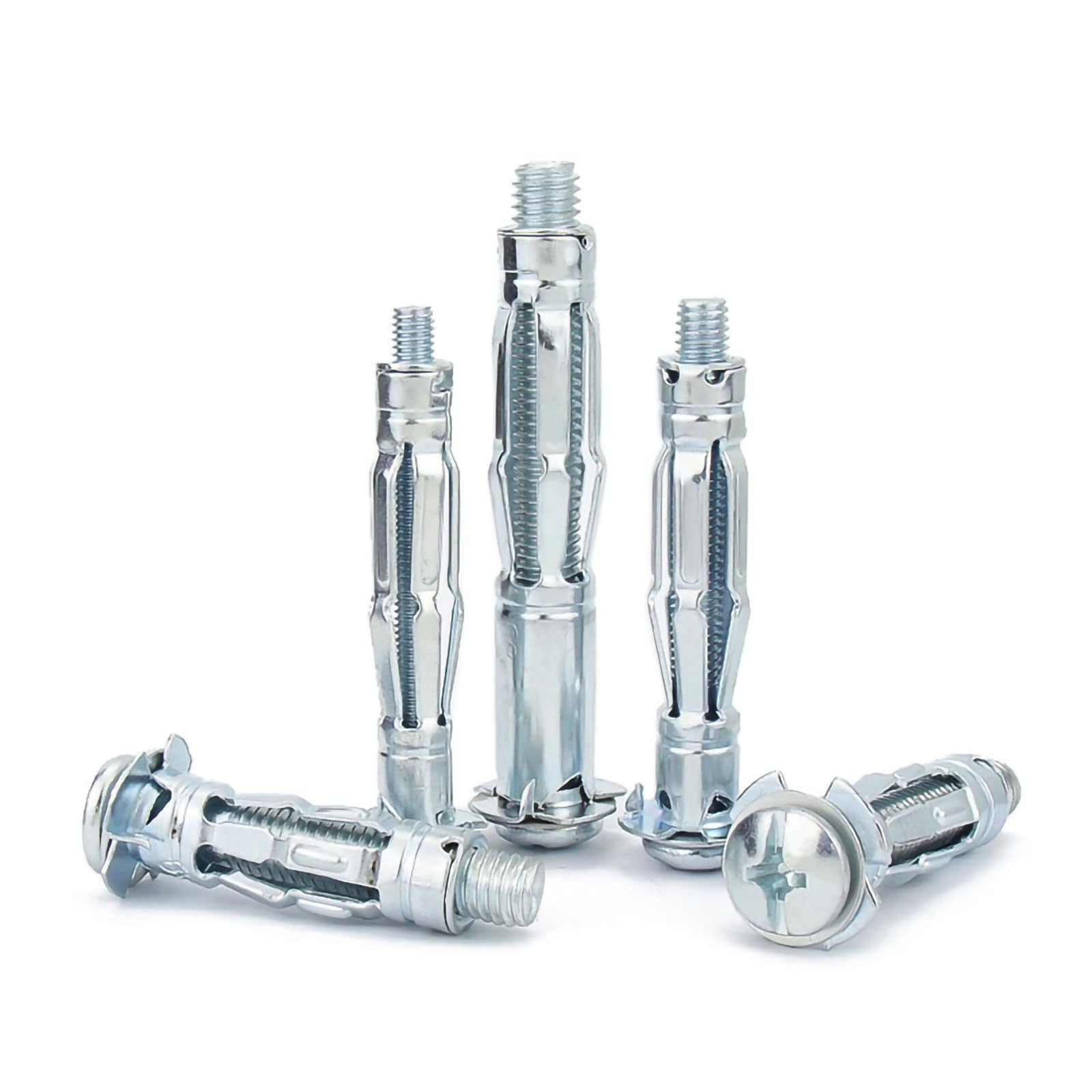 Lakada Cavity Dowels Metal Galvanised Hollow Wall Dowels M6 x 52 mm for Fixings in Plasterboard, Pack of 30 Cavity Metal Dowels Expansion Dowels