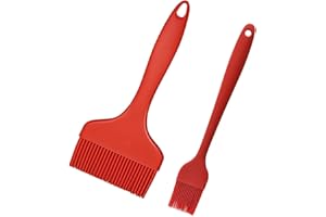 Large and Small Silicone Basting Brush - Extra Wide Heat-Resistant Food Grade Pastry Brush for BBQ, Baking, Cooking - One-Pie