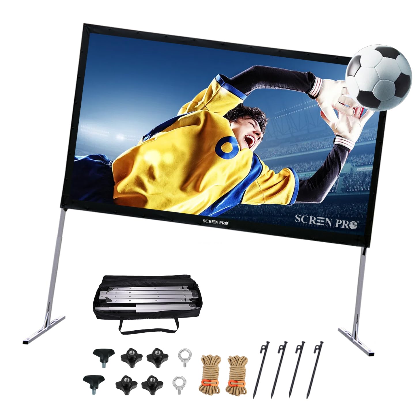 SCREENPRO 120inch Projector Screen with Stand, Fast