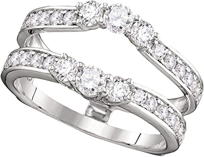 1 ct Round Diamond Solitaire Wrap Ring Guard Enhancer 10K Two Tone Gold