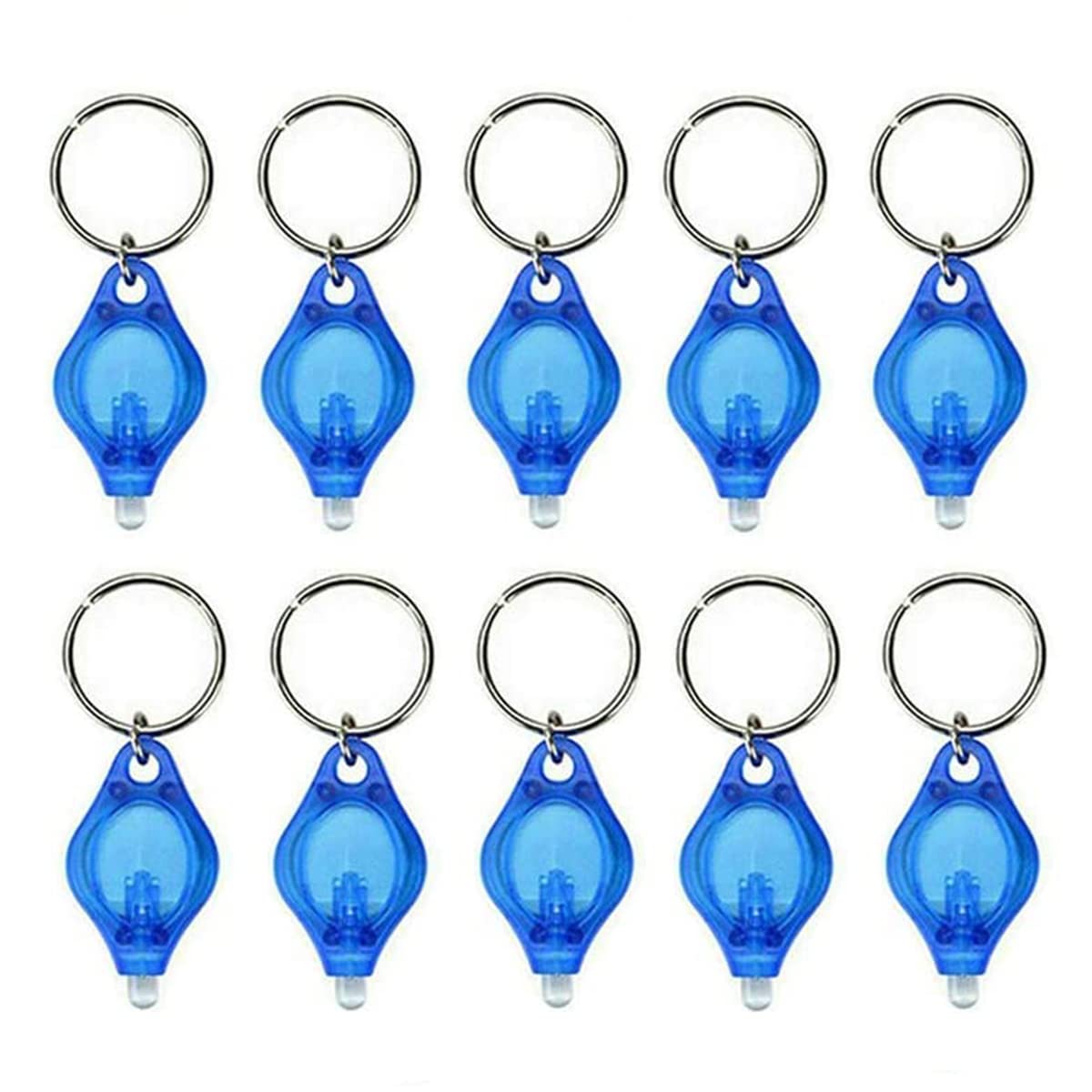 MACHSWON 10PCS Mini Keychain Torches Flashlight UV Money Checker Key-Chain LED Money Detector Light Key Ring Light Torch Blue