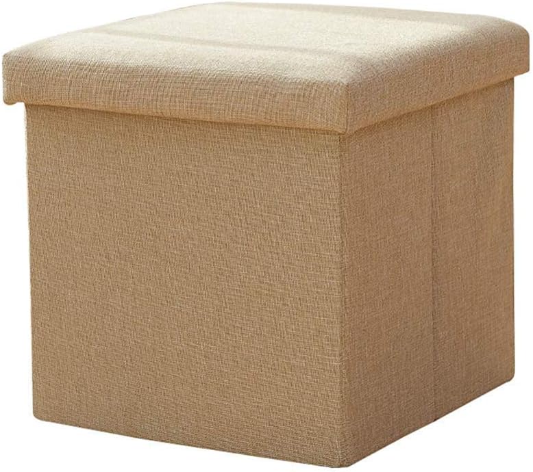 Reposapiés otomano Plegable Beige para Dormitorio y Sala de Estar