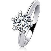 Bowisheet Size 6.5 Lab-Created Cubic Zirconia Eternity Band, Stainless Steel Ring for Women Engraved Gift for Her