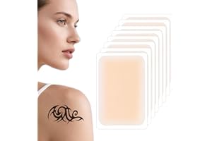 Rose Romee 8 Pcs Tattoo Cover Up Patchs - Waterproof & Breathable Skin Concealer for Tattoos/Scars/Bruises, 0.02mm Ultra Thin, Natural Looking, Stays 7 Days, Flexible & Cuttable