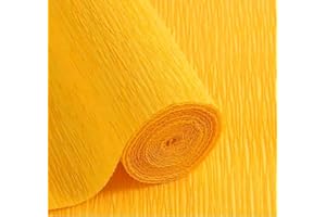 LCREATE LCREATE LCREATE Crepe Paper Roll 8.2ft Long 17 Inch Wide for Wedding Ceremony Various Large Festivals Decoration (Apricot Yellow)