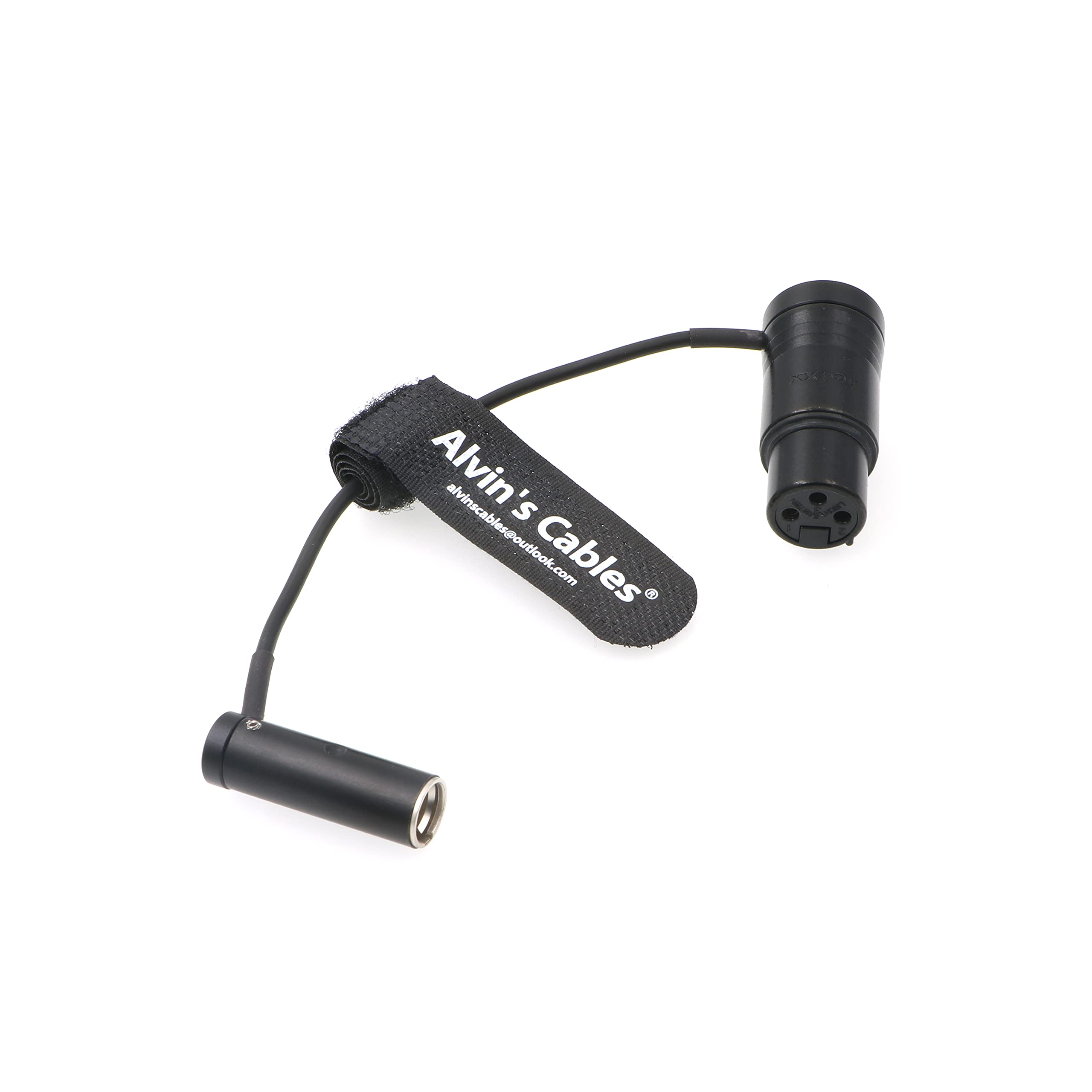 Low-Profile 3-Pin Mini-XLR MALE to Full Size XLR Female Audio Cable for BMPCC 4K 6K Camera Video Assist Original Connector Colored Alvin’s Cables Black 5 Inches|13cm