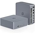 Beelink EQR6 Mini PC, AMD Ryzen 5 6600H (6C/12T, up to 4.5GHz), 16GB DDR5 500GB PCle4.0 SSD, EQR Mini Computer Support Dual 4K@60Hz Display, WiFi6, BT5.2, Dual LAN, Built-in Power Supply