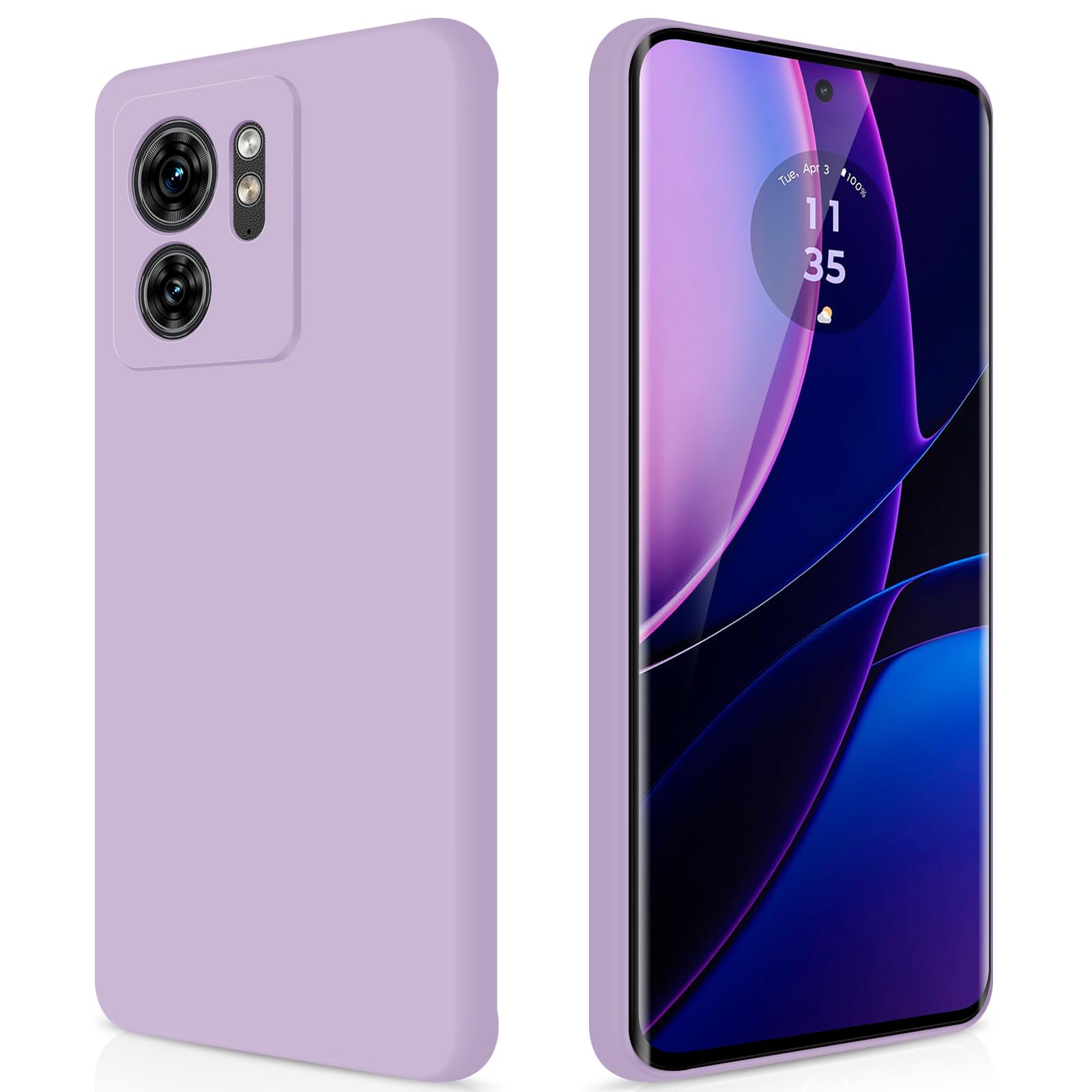 GiiYoon Case Compatible with Motorola Edge 40, Silky-Soft Touch Full-Body Protective Phone Silicone Case, Shockproof Cover with Microfiber Lining, Purple — image 1